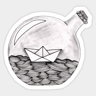 Boat in a bottle Sticker